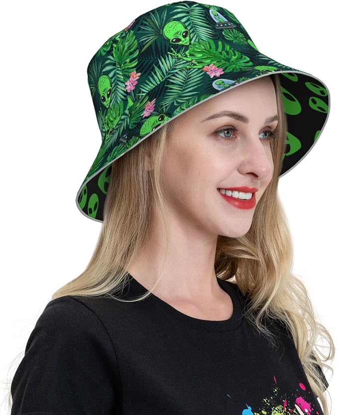 Hat Reversible Fisherman Hats Double Sided Wearing for Women Men Boys Girls