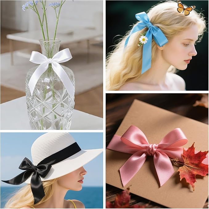 NESCCI 800 Yards Ribbon,1 Inch Satin Ribbon,Single Face Satin Ribbons, Perfect for Gift Wrapping,Wedding Decoration,Handmade Bows,Wrapping Bouquet and More