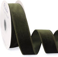 Ribbli Moss Green Velvet Wired Ribbon 1.5 Inch Velvet with Satin Christmas Ribbon for Gift Wrapping Christmas Tree Decoration Crafts Wreaths Supplies-Continuous 10 Yards