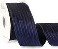 Ribbli Glossy Navy Velvet Wired Ribbon 2.5 Inch Striped Velvet Christmas Ribbon for Gift Wrapping Christmas Tree Decoration Crafts Wreaths Supplies-Continuous 10 Yards