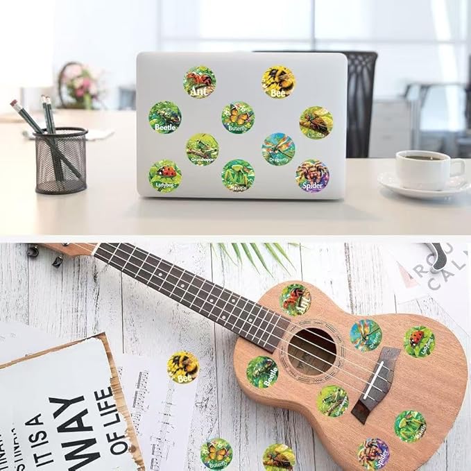 1000 Pcs Insect Animals Stickers for Kids Classroom Boys Girls School Adults. 2 Roll 1 Inch Bug Stickers Bulk Gift Party Favors. Scrapbook Nature Sticker Packs for Water Bottles Phone Case Laptop