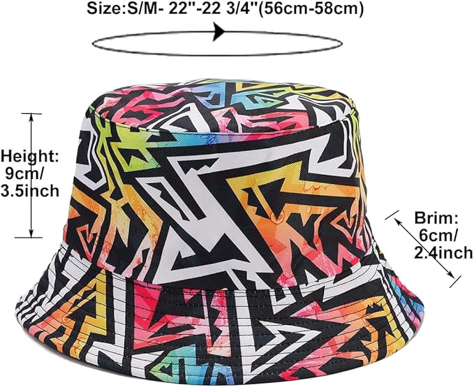 Quanhaigou Bucket Hat for Men Women,Packable Reversible Printed Sun Hats,Fisherman Outdoor Summer Travel Hiking Beach Caps