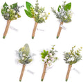 TingeTime Boutonniere for Men, Set of 6, Groom and Groomsmen Boutonniere for Wedding, Prom, Homecoming, Anniversary, Graduation (6, Fresh Green)
