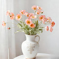 ASTRYAS Artificial Flowers 8 Stems Poppy Silk Bouquet,Fake Pooppies Flowers for Wedding, Home, Party Decoration,Table Centerpiece Arrangement(Coral Pink, 8pcs)
