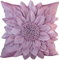 Bella's Giftshop 3D Sunflower Decorative Throw Pillow Covers for Bed Sofa Couch Car, Accent Floral Taffeta Cushion Cover, Handmade Pillow Cases Living Room Decor, 17x17 Inch-Purple/Lavender