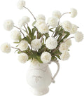Floroom 6pcs Ivory Faux Silk Mums Artificial Flowers, Bulk Fake Small Mini Chrysanthemums with Stems for DIY White Wedding Centerpieces Floral Arrangements Vase Fillers Home Decorations