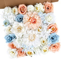 AGIRL Artificial Flowers Combo Silk Mix Blue Fake Flower with Stems for DIY Wedding Bouquets Centerpieces Arrangements Table Chair Decor Baby Shower Home Decor (Champagne Blue)