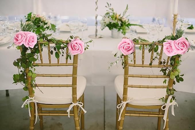 Artificial Flowers Glitter Flowers Foam Roses 30 PCS Pink Roses Foam Flowers Glitter Roses with Stem Fake Flowers for DIY Wedding Bridal Bouquet Party Centerpieces Decor(Pink)