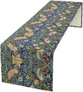 William Morris Floral Table Runner, Vintage Flowers Botanical Printed Table Runner for Home Kitchen Dining Table Decoration,13x70 Inch Strawberry Thief