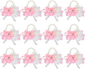 MECCANIXITY 12Pcs Wrist Corsage Artificial Flower Bracelets Rose Wrist Bride Groom Decorative for Wedding Ceremony Prom Party Anniversary Pink