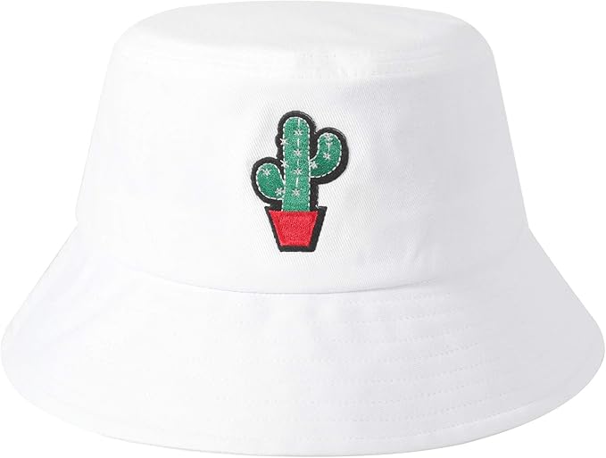 ZLYC Unisex Fashion Embroidered Bucket Hat Summer Fisherman Cap for Men Women