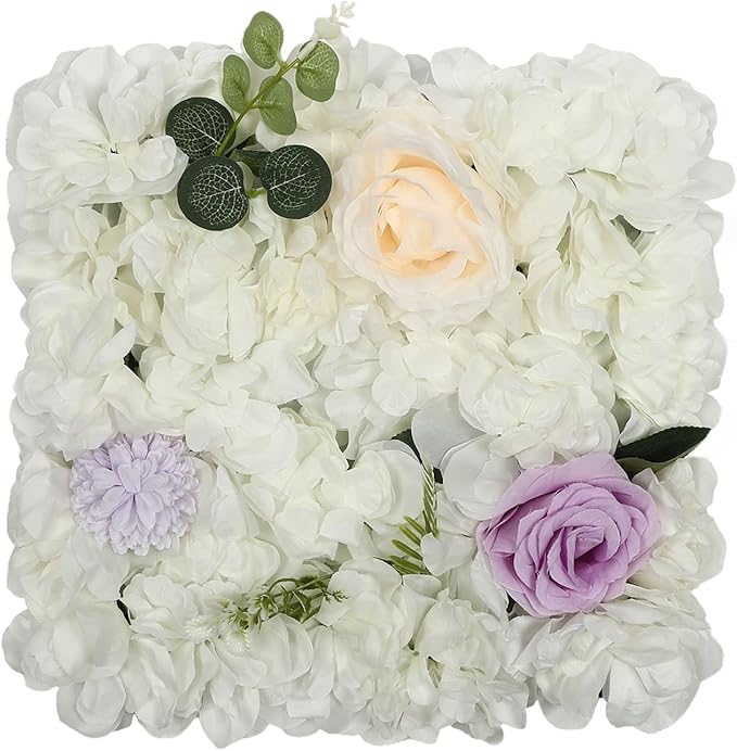 3D Flower Wall Panel 12Pcs Artificial Flower Wall Background Silk Rose Mat for Wedding Wedding Decor Shop Photo Backdrop (Flower Type B)