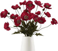 IPOPU Red Poppy Flowers 6pcs Artificial Poppies Faux Vintage Silk Flower Arrangements for Wedding Centerpieces, Home Table, Bridal Shower Party Decorations