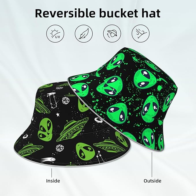 Hat Reversible Fisherman Hats Double Sided Wearing for Women Men Boys Girls
