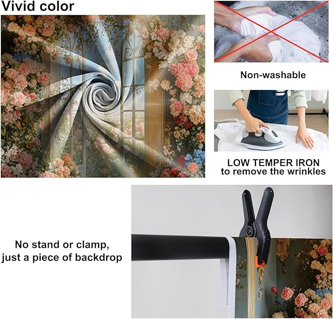 Baocicco 5x3ft Flower Wall Backdrop Photography European Style Oil Painting Floral Wedding Background Women Girls Lady Birthday Party Decorations Wedding Bridal Shower Banner Supplies Props Video