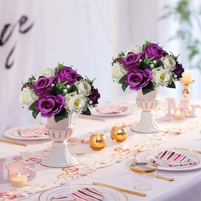 Sziqiqi Artificial Flowers Silk Rose Flowers for Wedding Centerpiece Party Birthday Anniversary Floral Arrangement Decorations