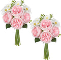 Peonies Artificial Flowers 22PCS Faux Pink Flowers Artificial Realistic Peony and Daisies Silk Flower Arrangements 14.5" Fake Flowers for Vase Centerpiece Wedding Party Home Decor DIY Bridal Bouquet