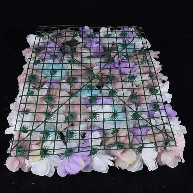12 Pcs Artificial Flower Wall Panels 60x40cm 3D Flower Background for Wall, Wedding Flower Decorations Wall Silk Rose Panels for Candy Wall, Photo Areas, Stage Background Wall(Dahlia + Rose + Leaf)