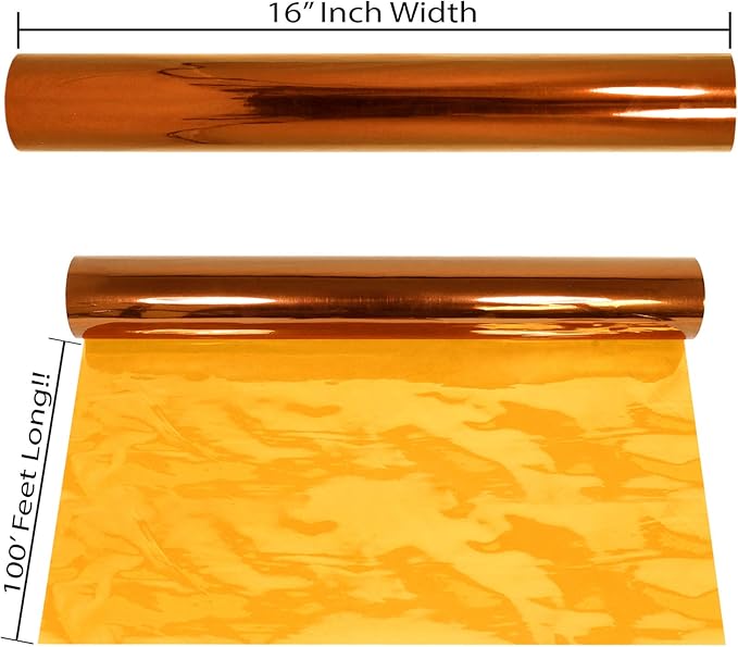 AnapoliZ Cellophane Wrap Roll | 100' Ft Long X 16' Wide | 2.3 Mil Thick Transparent Gold | Gifts, Baskets, Treats Wrapping Paper | Colorful Cello Decor, Party Decorations