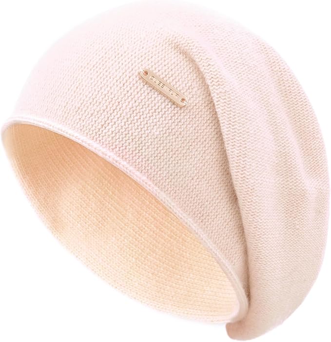 QUEENFUR Knit Slouchy Beanie Hats for Women Cashmere Ski Cap Knitted Wool Soft Warm Winter Hat