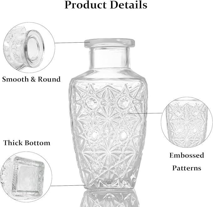 Glass Bud Vases Set of 36PCS, Small Flower Vases for Wedding Centerpiece Table Decoration, Vintage Vase in Bulk for Flower Arrangements, Mini Vase for Birthday Party, Festival Home Decor,Clear