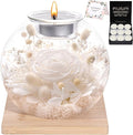 Christmas Birthday Gifts for Women Preserved Roses in Glass Dome with Scented - Romantic Preserved Flower for Women, Girlfriend, Wife, Mom, Grandma, Sister, Her-White