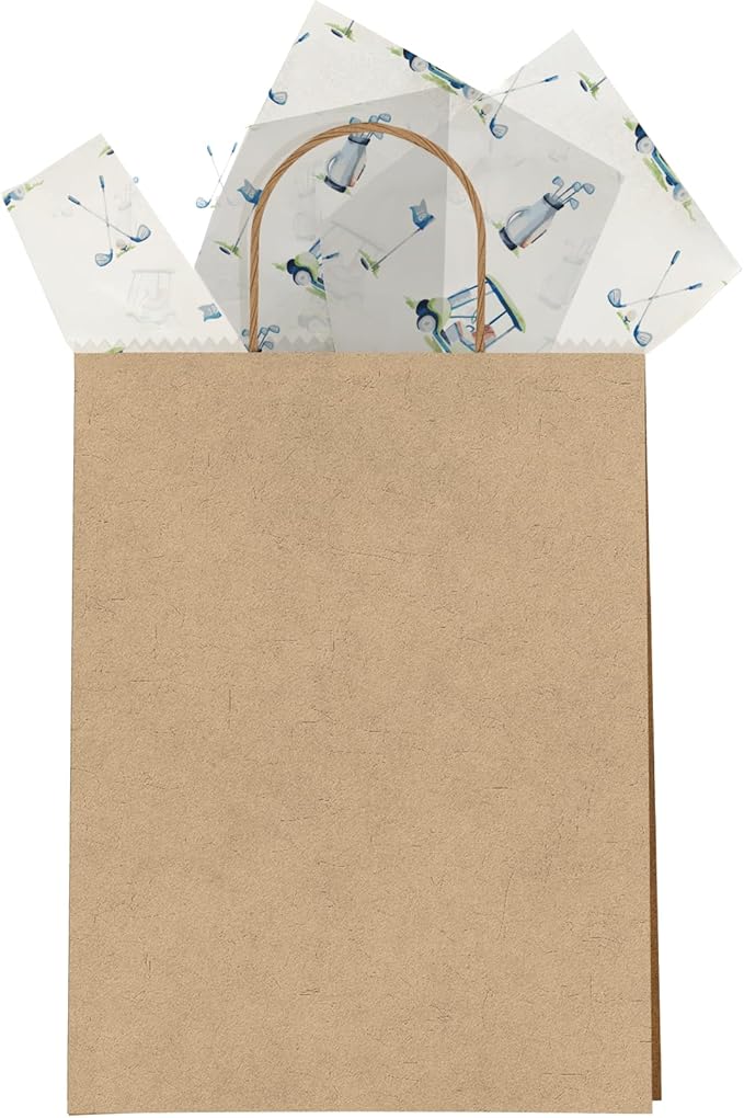 Pro Supply Global Golfing Printed Tissue Paper for Gift Bags or Boxes and Wrapping - Golf Bulk Decorative Art Tissue Paper for Packaging and Gifting | 24 Sheets 20" x 30"