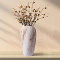 Large Rustic Vase for Flowers,13.8'' White Farmhouse Ceramic Vases for Home Decor, Minimalist Decorative Tall Vase for Living Room, Entryway, Shelf, Premium Pottery Clay Table Centerpiece Decor