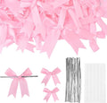 Oubest Pink Bows for Gift Wrapping, 60 PCS 1.57", 2.5" & 3.5" Satin Ribbon Gift Wrap Bows with Twist Tie for Christmas,Birthdays,Baby Shower,Weddings,Crafts,Holiday Presents,Party Decorations, Pink