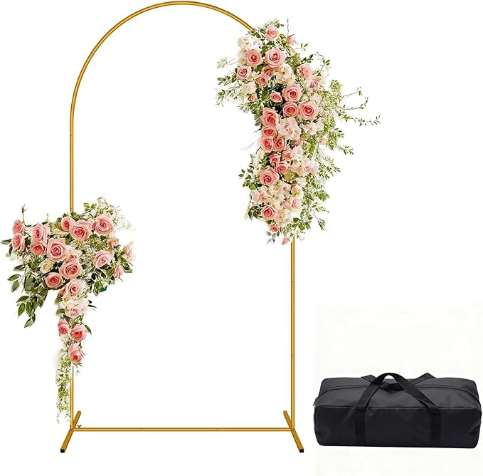 Wedding Arch Backdrop Stand for Parties,Metal Arch Backdrop Stand with Storage Bag for Wedding Ceremony Birthday Party Bridal Baby Shower Photo Booth Garden Floral Balloon Arches Decoration(7.2FT)