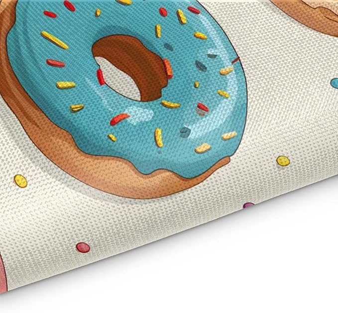 Donuts Placemats, Place Mats Set of 4, Heat Resistant Place Mats, Washable Table Mats for Dining Table, Non-Slip Stain Resistant Kitchen Table Placemats, Food Donut