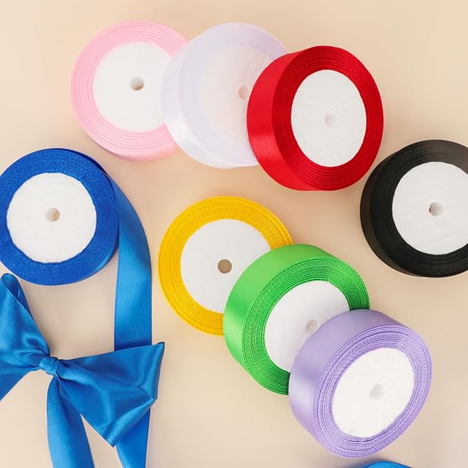 NESCCI 800 Yards Ribbon,1 Inch Satin Ribbon,Single Face Satin Ribbons, Perfect for Gift Wrapping,Wedding Decoration,Handmade Bows,Wrapping Bouquet and More