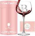 Personalized Gifts for Women, Monogrammed A-Z Wine Glass Customized Gift, Unique Christmas Birthday Gifts for Women Her Mom Friend Sister Wife Daughter Nurse (B)