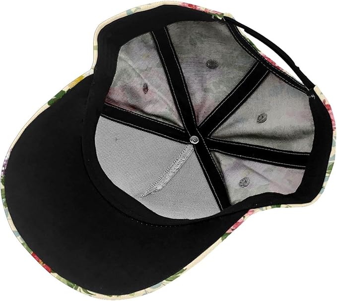 Floral Baseball Cap for Women Fashionable Adjustable Dad Hat Low Profile Running Hat for Summer Sporting Working Hiking