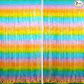 BRAVESHINE Colourful Tinsel Fringe Curtains - 2Pcs 3.2x8.2ft Holidays Photo Booths Streamers Backdrop for Christmas/New Years/Princess/Pastel/Girl/Unicorn/Birthday/Baby/Bridal Shower Party Decorations