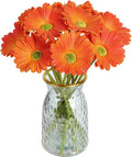IPOPU Daisy Flowers Artificial,20PCS Orange Flowers Gerbera Daisy Fake Daisies for Wedding Party Office Home Decorations(Orange)