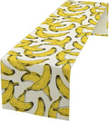 Banana Fruit Table Runner, Kitchen Dining Table Decor, Watercolor Tropical Fruit Palm Leaves Table Runners for Indoor Outdoor Home Farmhouse Holiday Wedding Birthday Party Decoration, 13 x120 Inch