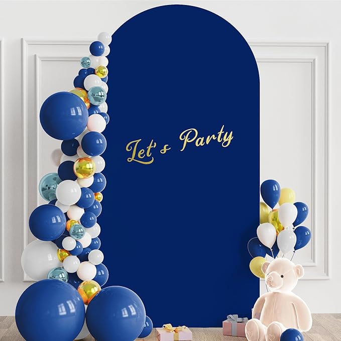 Wokceer 6.6FT Wedding Arch Cover Spandex Fitted Wedding Arch Stand Covers Round Top Chiara Arch Backdrop Cover for Birthday Party Ceremony Banquet Decoration Royal Blue