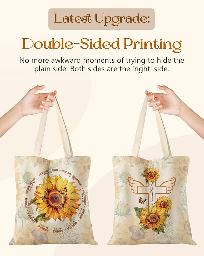 Aesthetic Tote Bag for Women- with Magnetic Buckle and Zipper Inner Pocket Cloth Cotton Canvas Tote Bags