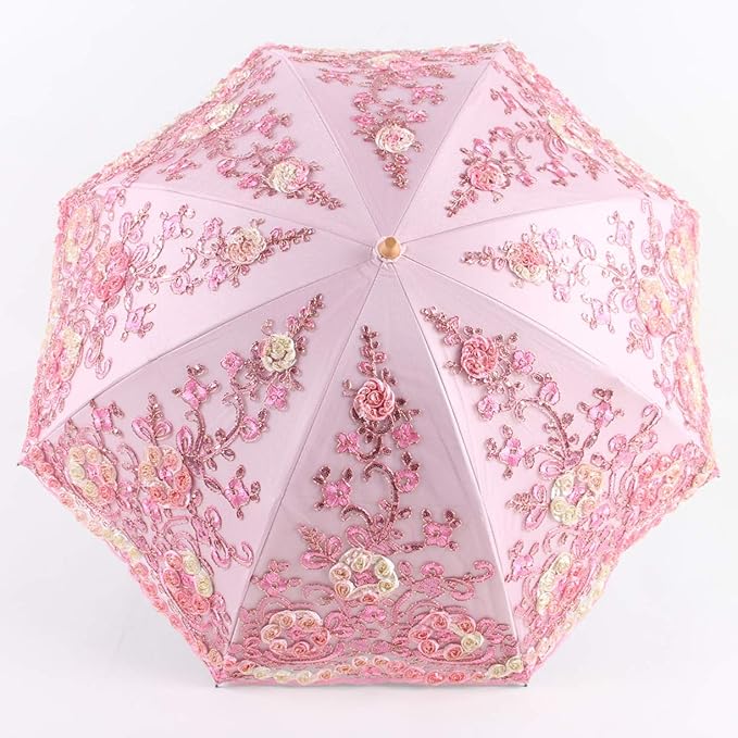 Honeystore Flower Lace Parasols for Wedding Party Lace Bridal Umbrella