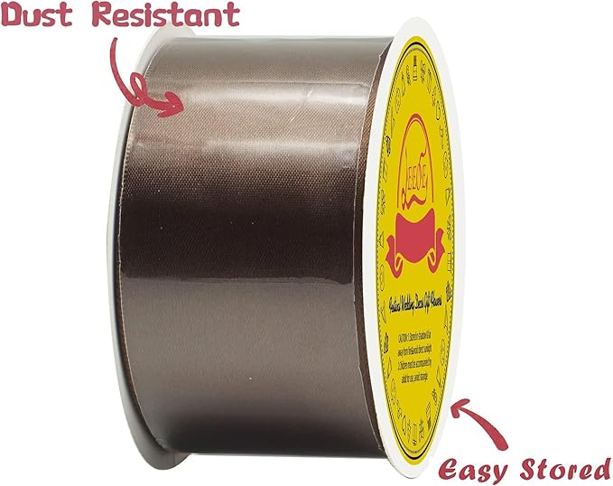 Double Face Brown Satin Ribbon 2 inch X 25 Yards Polyester Brown Ribbon for Gift Wrapping Very Suitable for Weddings Party Invitation Decorations and More