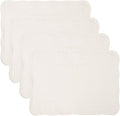 Quilted Placemats Set of 4 18"X13" Cotton Placemats Washable Cloth Table Mats for Kitchen Table (Cream White)