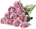 Nubry Artificial Silk Rose Flower Single Stem Lifelike Vintage Fake Rose for Wedding Bouquet Floral Arrangements Home Party Centerpiece Decoration, 10pcs (Vintage Mauve)