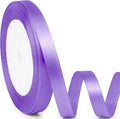 3/8" x 25 Yards Satin Ribbon, Light Purple Silk Ribbon Ideal for Gift Wrapping, Floral Bouquets, Crafts, Wedding Party Decorations, Christmas and Sewing Projects