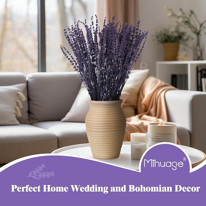 Dried Preserved Lavender Flowers - 2 Bundles with 3.5oz for Home Decor, DIY Arrangements, Photo Props, & Fragrance - 15"-17", Purple Lavender Bunches.