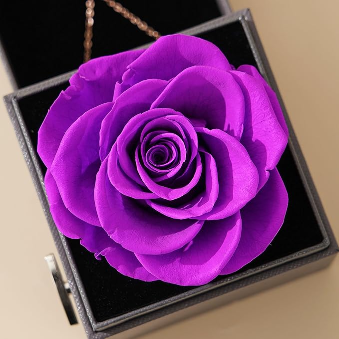ADDWel Rose Gifts for Grandma Birthday, Unique Preserved Rose Music Box with Silver Grandma Necklace Gift for Grandmother Abuela Nana Gifts from Grandkids, Cute Bday for Grandmas