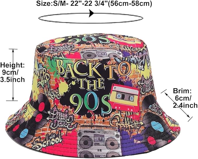 Quanhaigou Bucket Hat for Men Women,Packable Reversible Printed Sun Hats,Fisherman Outdoor Summer Travel Hiking Beach Caps