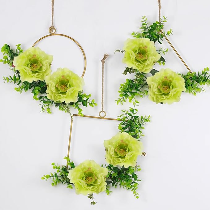 20pcs 5" Artificial Flower Peonies, Silk Peonies with 6" Stems, Flowers Suitable for Wedding Bouquets, Home Party Decoration (Light Green)
