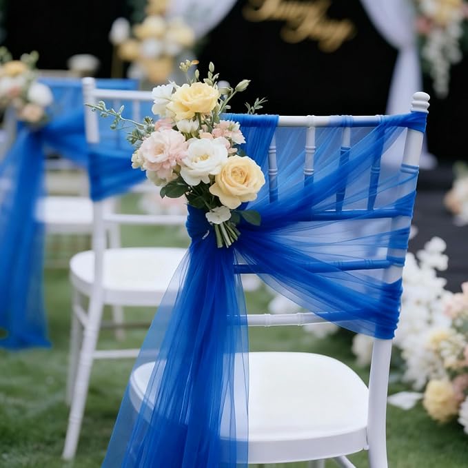 Royal Blue Tulle Mesh Ribbon 6 Inch x 100 Yards(300ft) Spool Fabric Ribbon Ideal for Tutu Skirt Art Gift Wrapping Flower Bouquet Crafts Weddings Floral Arrangements