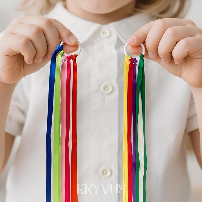 Rainbow Satin Ribbon Set, 10 Colors, 3/8 Inch x 6 Yard Each, 60 Yards Total, Double Faced Colorful Ribbon for Crafts, Gift Wrapping, Hair Bows, Wedding and Party Decorations, DIY Projects